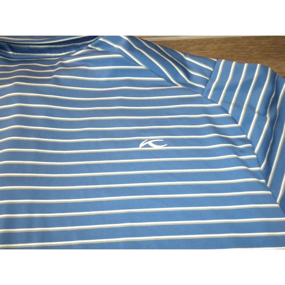 Kjus Polo Shirt Mens 3XL Blue Striped Ravenna Golf Course Nebraska Performance - Picture 7 of 10